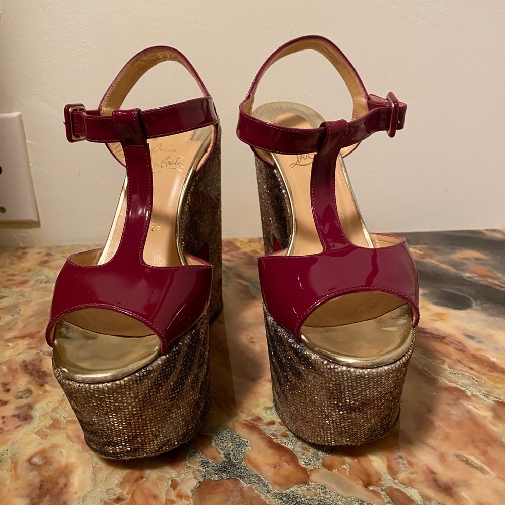 Sparkly Louboutin Platform Wedges